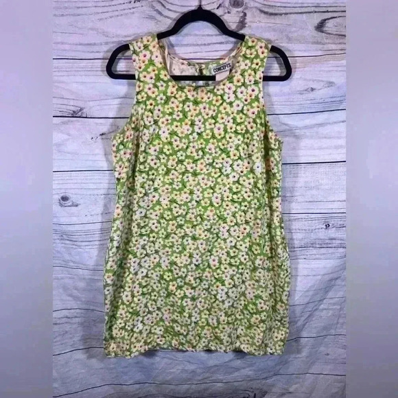 California Concepts Vintage Daisy Patterned Dress - Picture 1 of 7